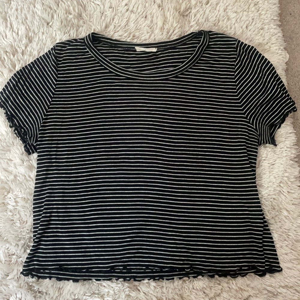 Caution to the wind size small striped crop top